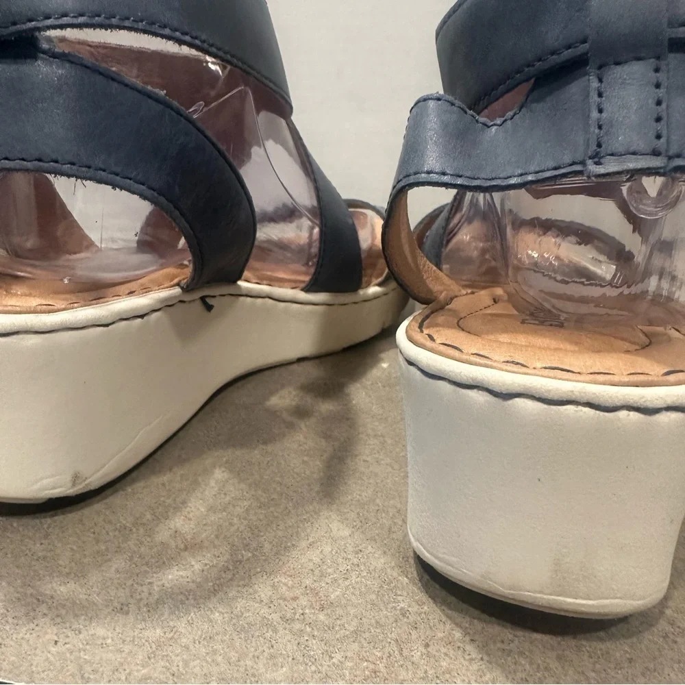 Born Jayla Blue Combo Leather Strappy Women’s Sandals 10M